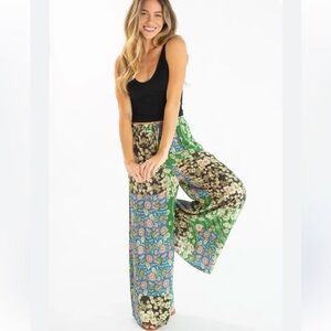 NWT Natural Life Go with the flow Boho Patchwork Palazzo Pants
